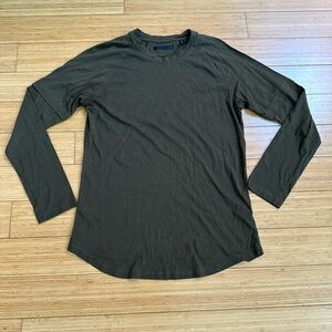 Helmut Lang Double Layer Long Sleeve Shirt Olive Green Small Minimal Designer